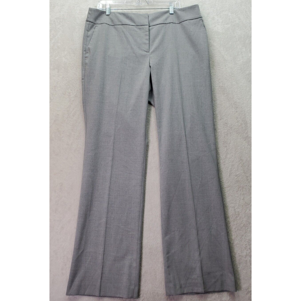 Ann Taylor Dress Pants Women Size 14 Gray Casual Pockets Flat Front Straight Leg